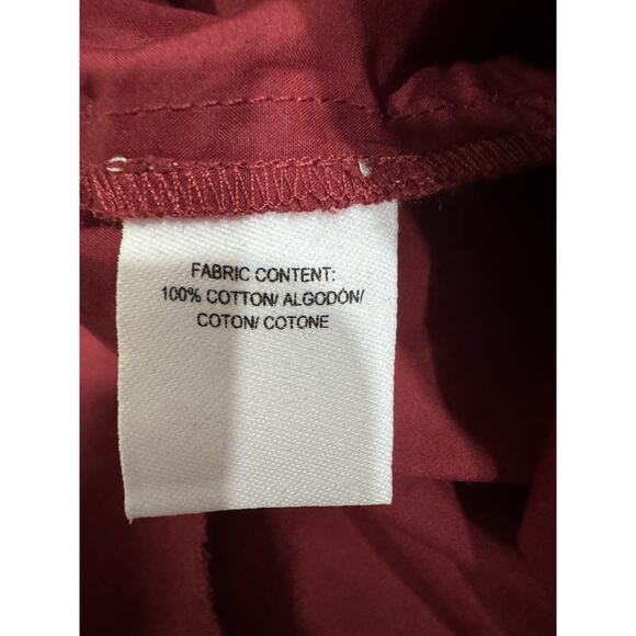 DEREK LAM 10 CROSBY Burgendy shirtdress Dress NWOT cotton front tie Size 2 - Picture 7 of 8